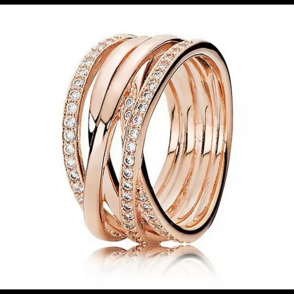 Pandora rose gold entwined ring size 5